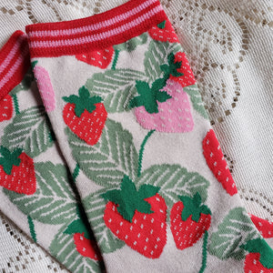 Strawberry Pattern Bamboo Socks