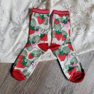 Strawberry Pattern Bamboo Socks