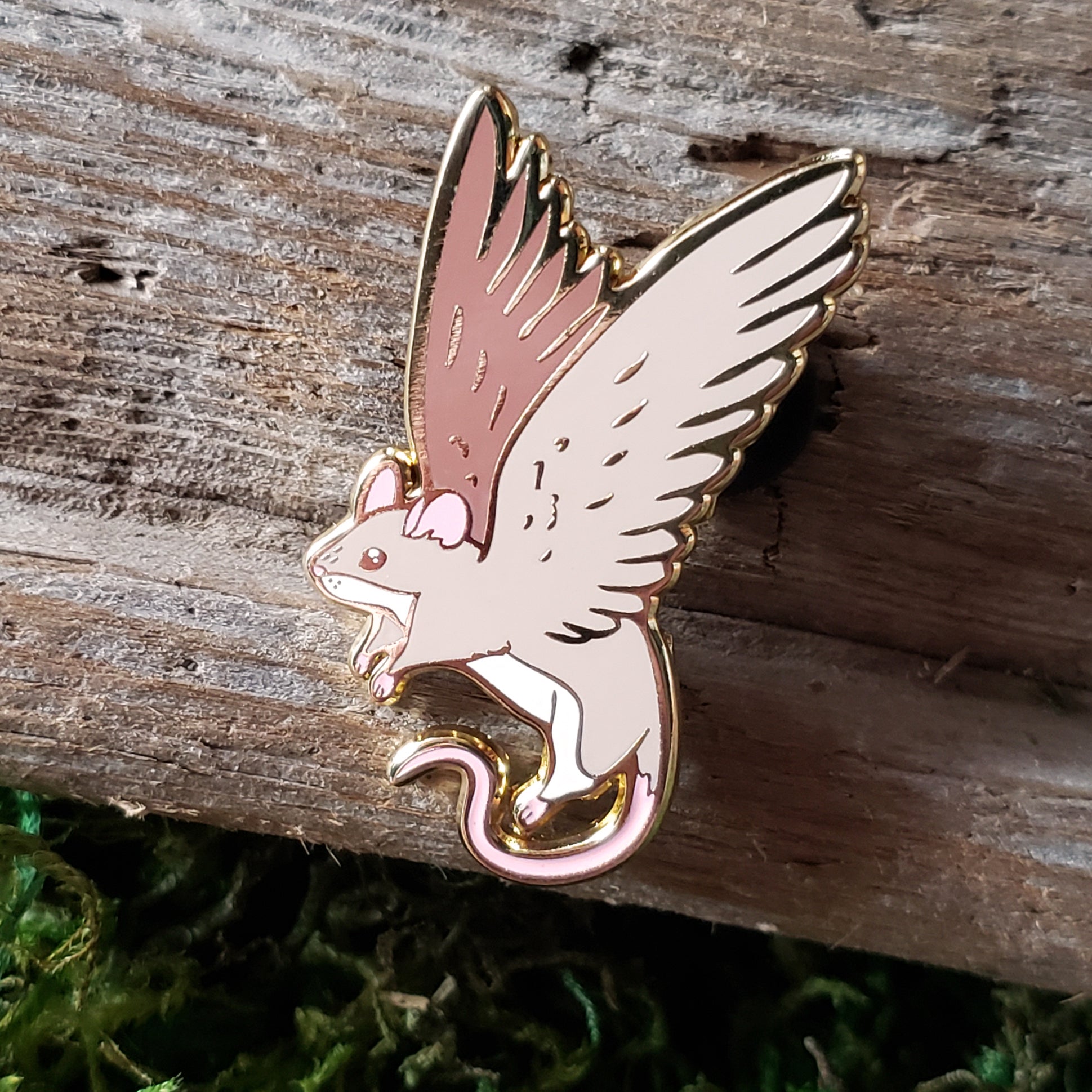 Winged Mouse Enamel Pin