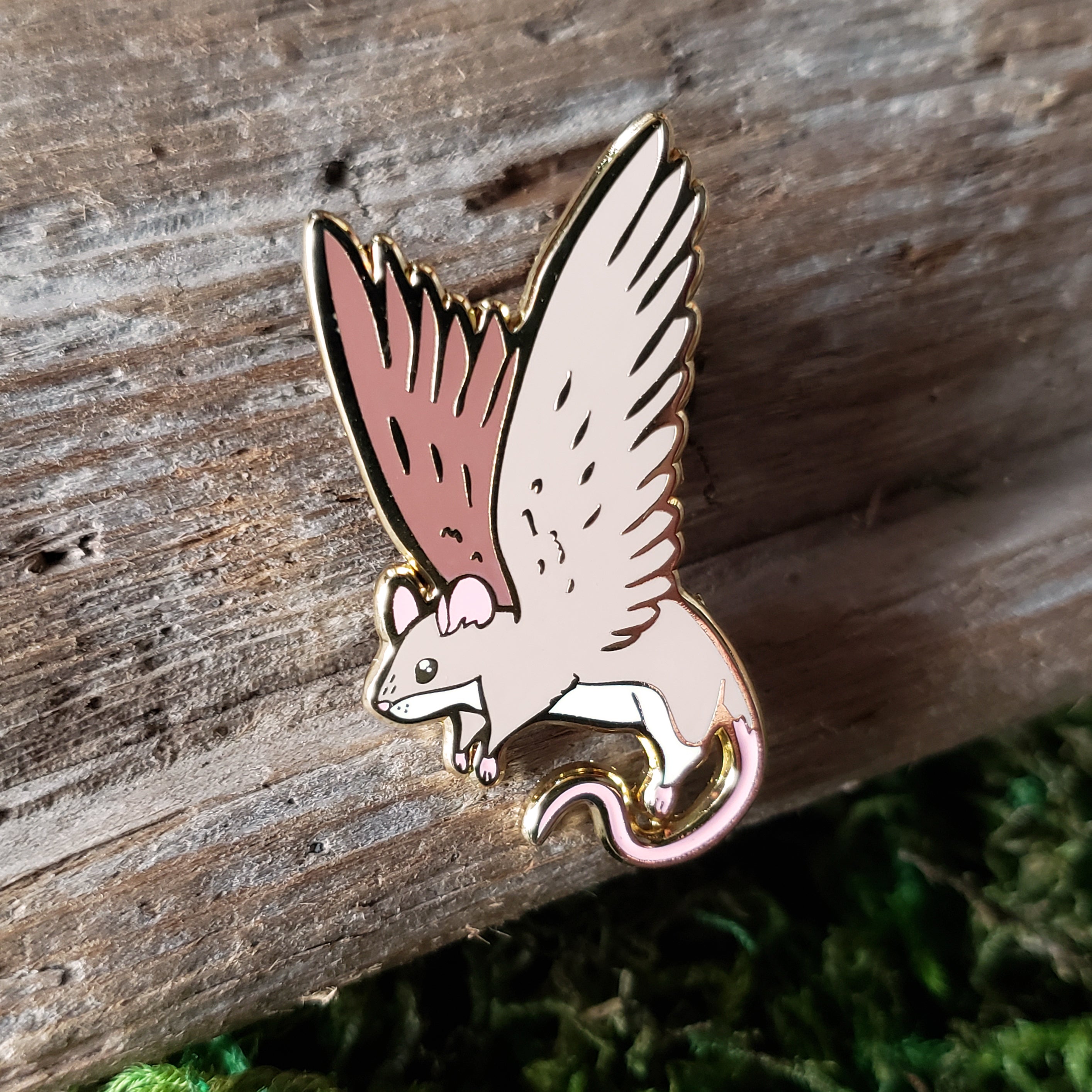 Winged Mouse Enamel Pin