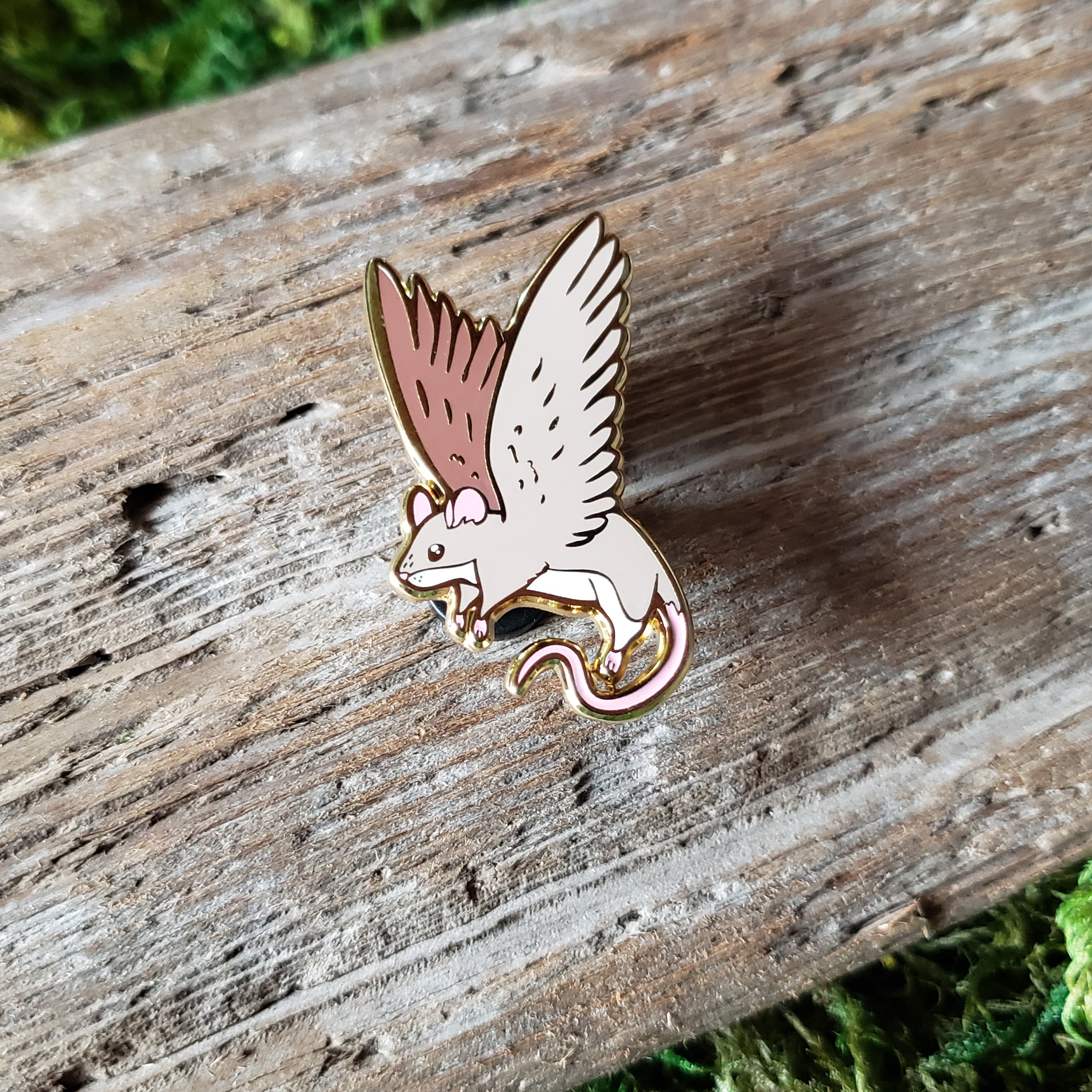 Winged Mouse Enamel Pin