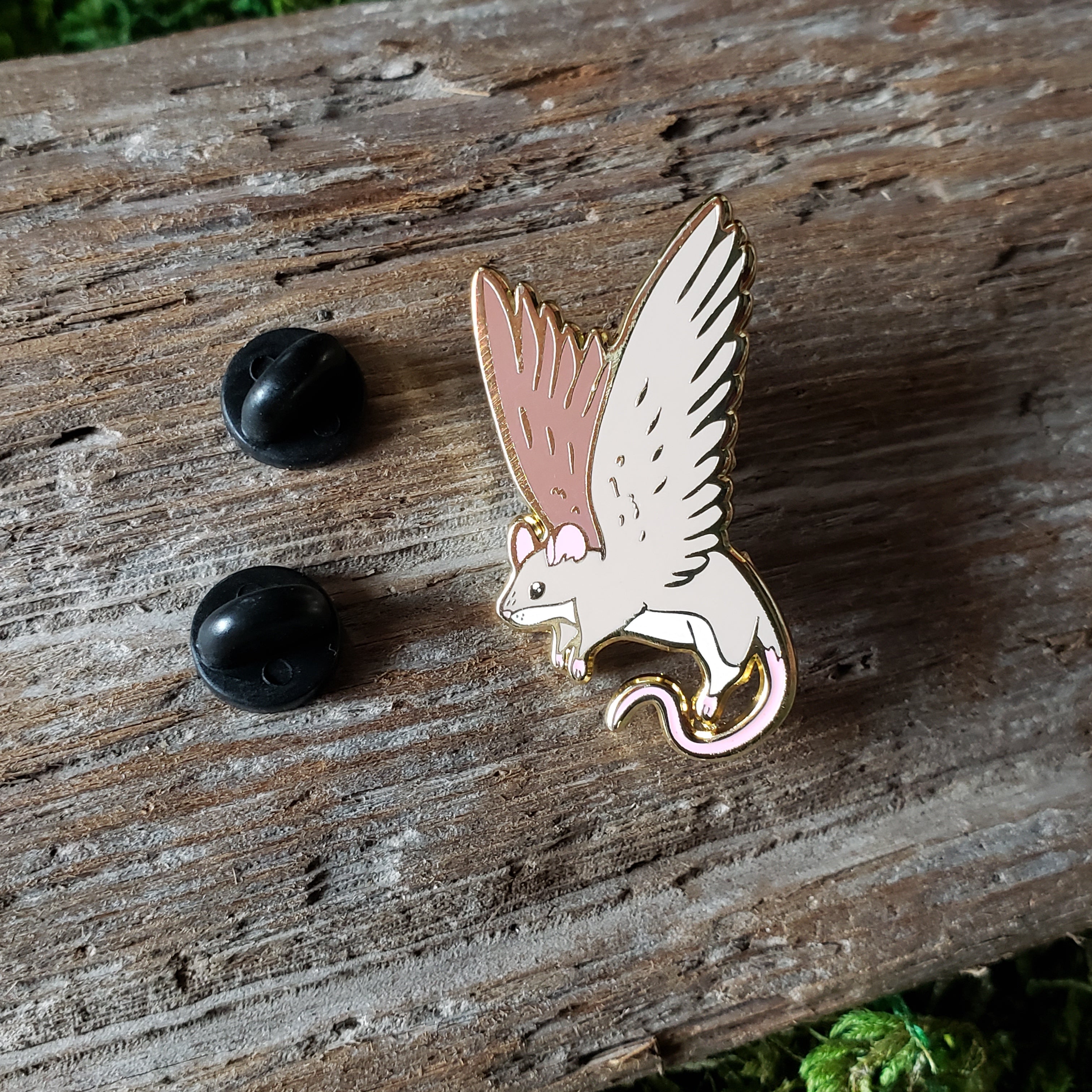 Winged Mouse Enamel Pin