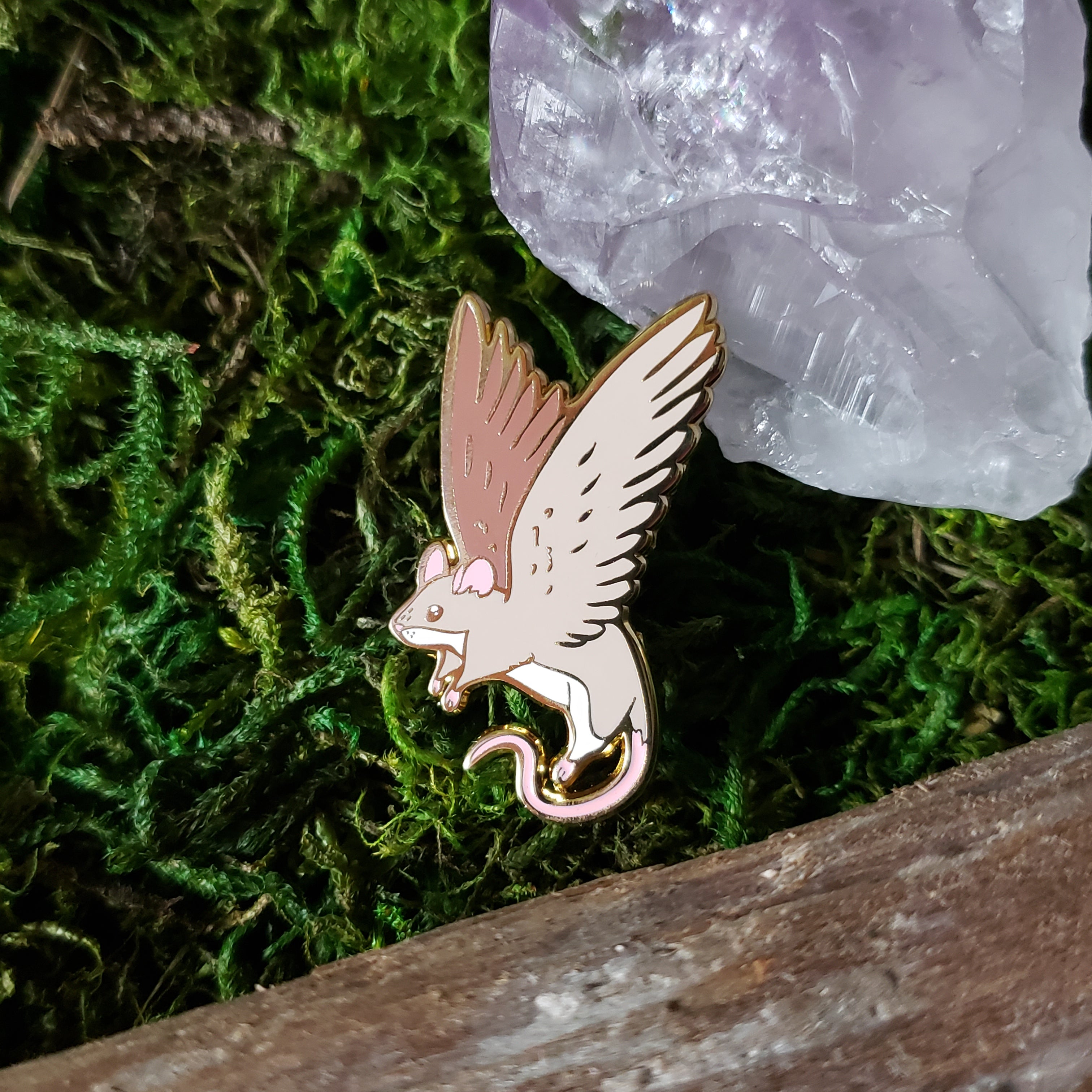 Winged Mouse Enamel Pin