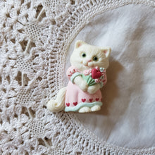 Load image into Gallery viewer, Vintage Valentine Kitty Brooch
