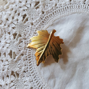 Vintage Gold-toned Maple Leaf Brooch
