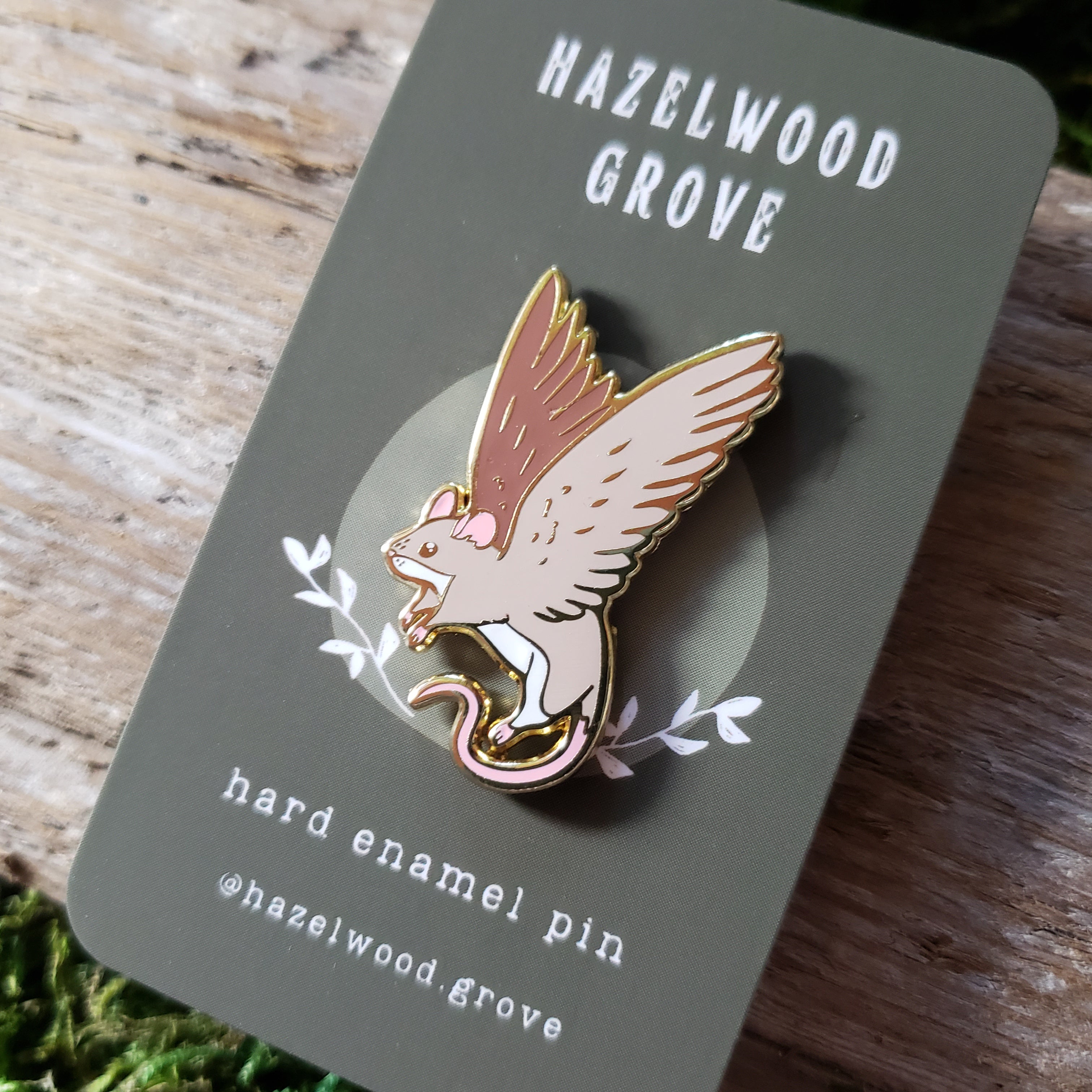 Winged Mouse Enamel Pin