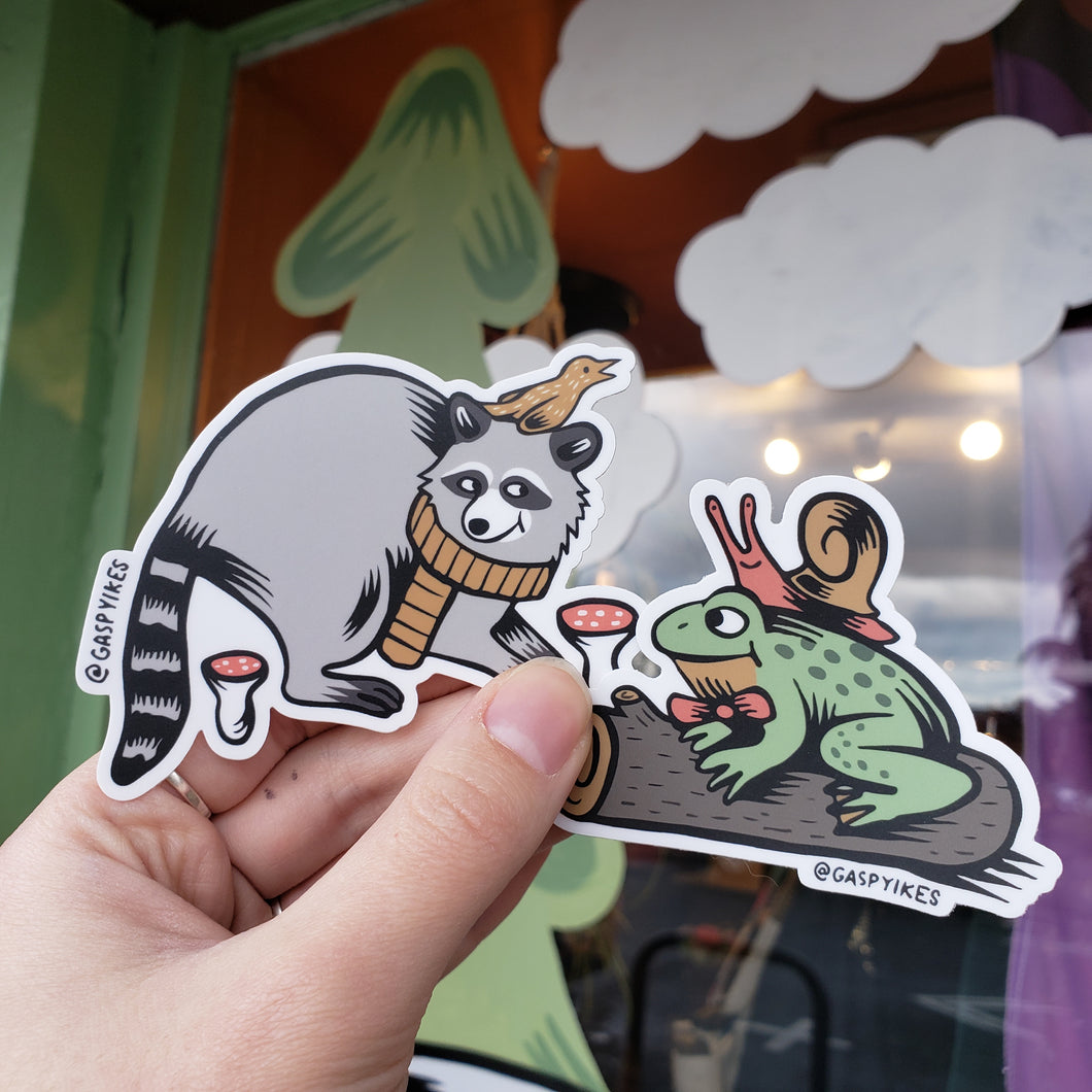 Raccoon & Frog Mural Stickers