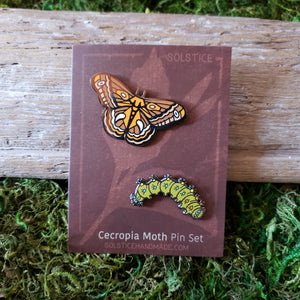 Cecropia Moth Pin Set