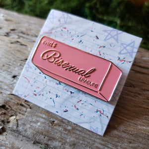 "Bisexual Erasure" Enamel Pin