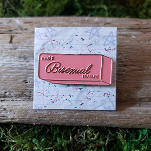 "Bisexual Erasure" Enamel Pin