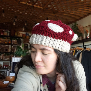 Crochet Mushroom Beanie