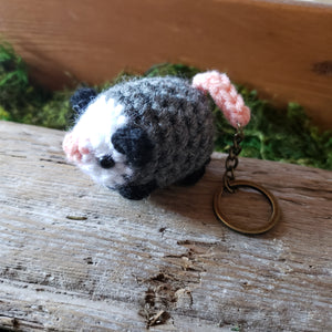 Crochet Opossum Keychain