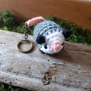 Crochet Opossum Keychain