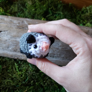 Crochet Opossum Keychain