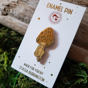 Morel Mushroom Girl Enamel Pin