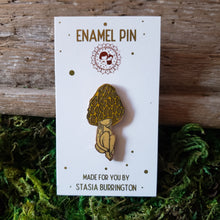 Load image into Gallery viewer, Morel Mushroom Girl Enamel Pin
