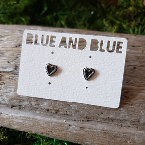 Silver Heart Stud Earrings