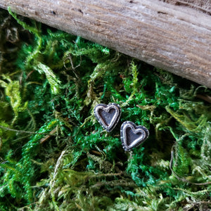 Silver Heart Stud Earrings