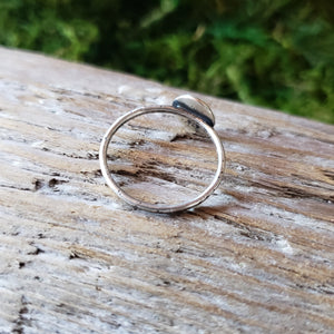 Crescent Moon Brass & Silver Ring