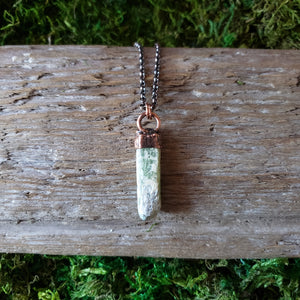 Green Kyanite in Copper Pendant