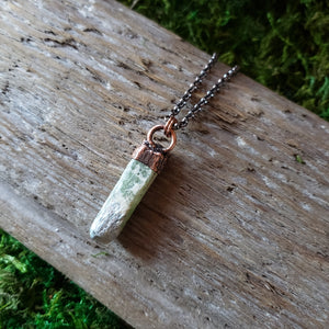 Green Kyanite in Copper Pendant