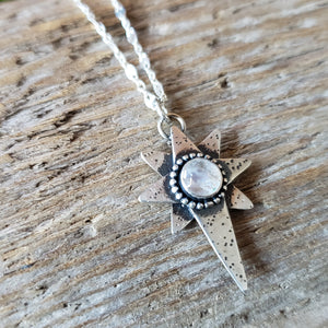 Moonstone Star Sterling Silver Pendant