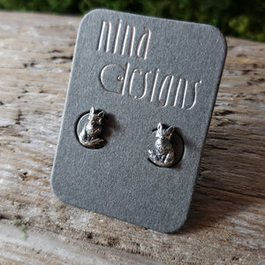 Sterling Silver Fox Studs