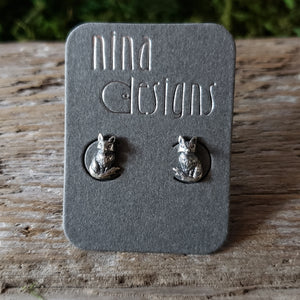 Sterling Silver Fox Studs