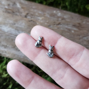 Sterling Silver Fox Studs