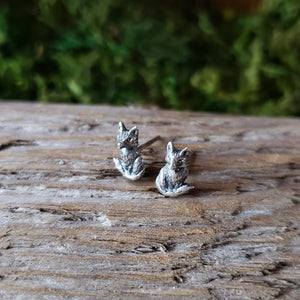 Sterling Silver Fox Studs