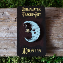 Load image into Gallery viewer, Sparkling Blue Moon Enamel Pin
