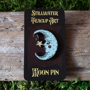 Sparkling Blue Moon Enamel Pin