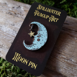 Sparkling Blue Moon Enamel Pin