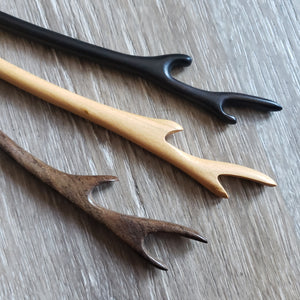 Wooden Antler Hair Sticks