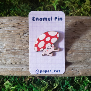 Mushroom Guy Enamel Pin