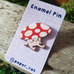 Mushroom Guy Enamel Pin