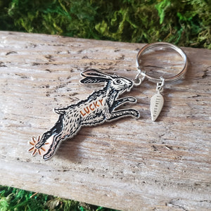 Lucky Rabbit's Foot Metal Keychain