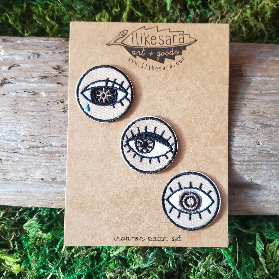 Eye Badge Iron-on Patch Set