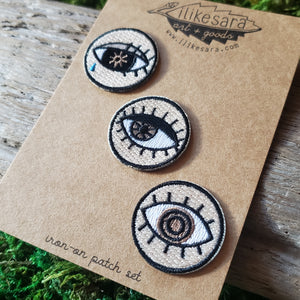 Eye Badge Iron-on Patch Set