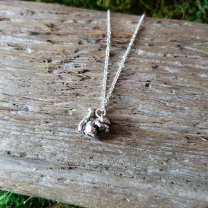 Tiny Silver Squirrel Necklace