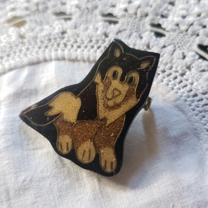 Vintage Collie Dog Brooch