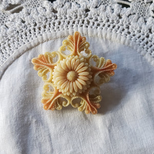 Vintage Floral Star Brooch