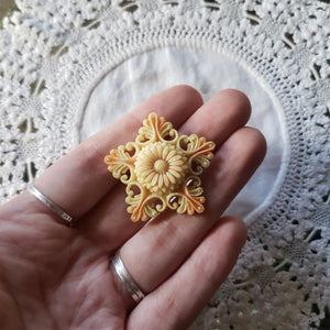 Vintage Floral Star Brooch