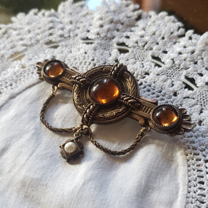 Vintage 3-Stone Bar Brooch