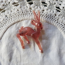 Load image into Gallery viewer, Vintage Clear Resin Goat Brooch
