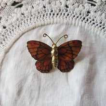 Load image into Gallery viewer, Vintage Orange Butterfly Brooch
