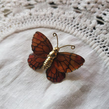 Load image into Gallery viewer, Vintage Orange Butterfly Brooch
