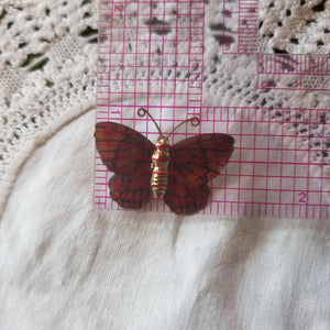 Vintage Orange Butterfly Brooch