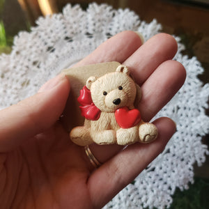 Vintage Plastic Teddybear Brooch