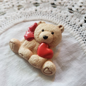 Vintage Plastic Teddybear Brooch